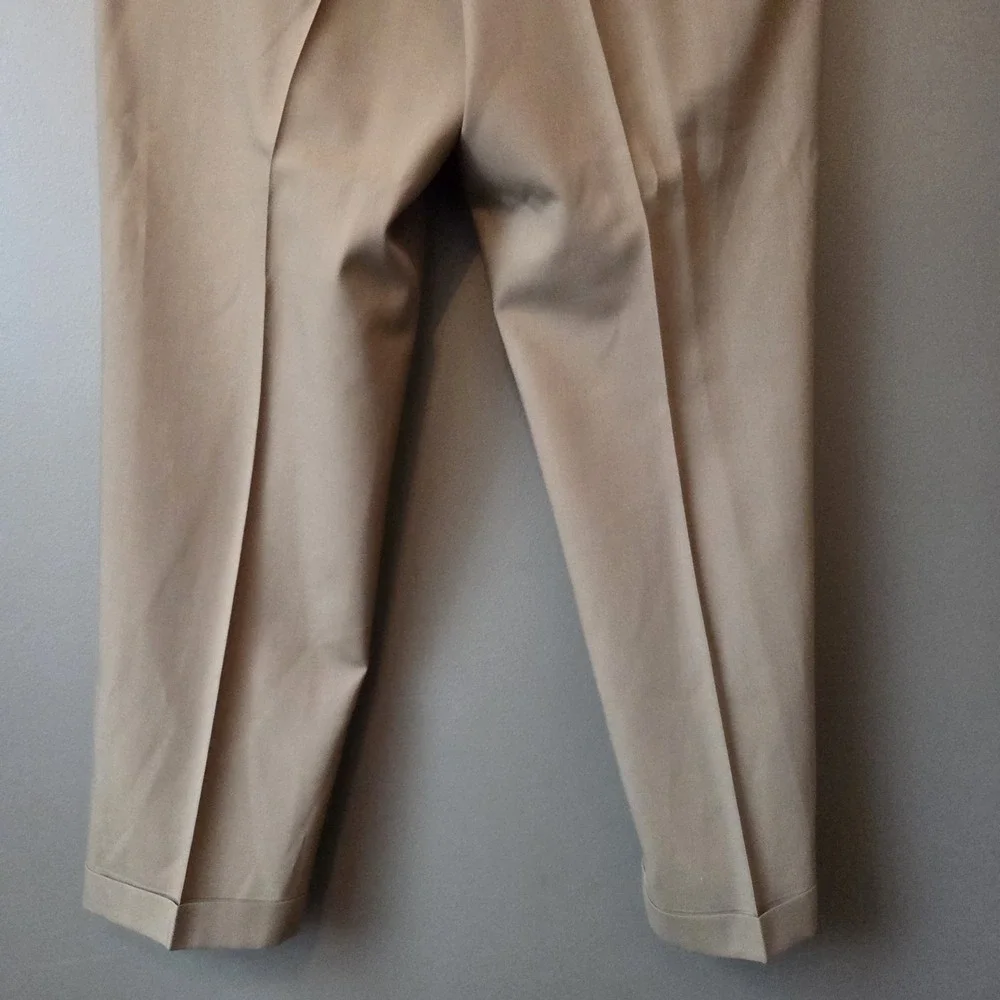 Hart Schaffner Marx Men's Brown Super 100s Wool Suit‎ Dress Pants Pleated 38x32